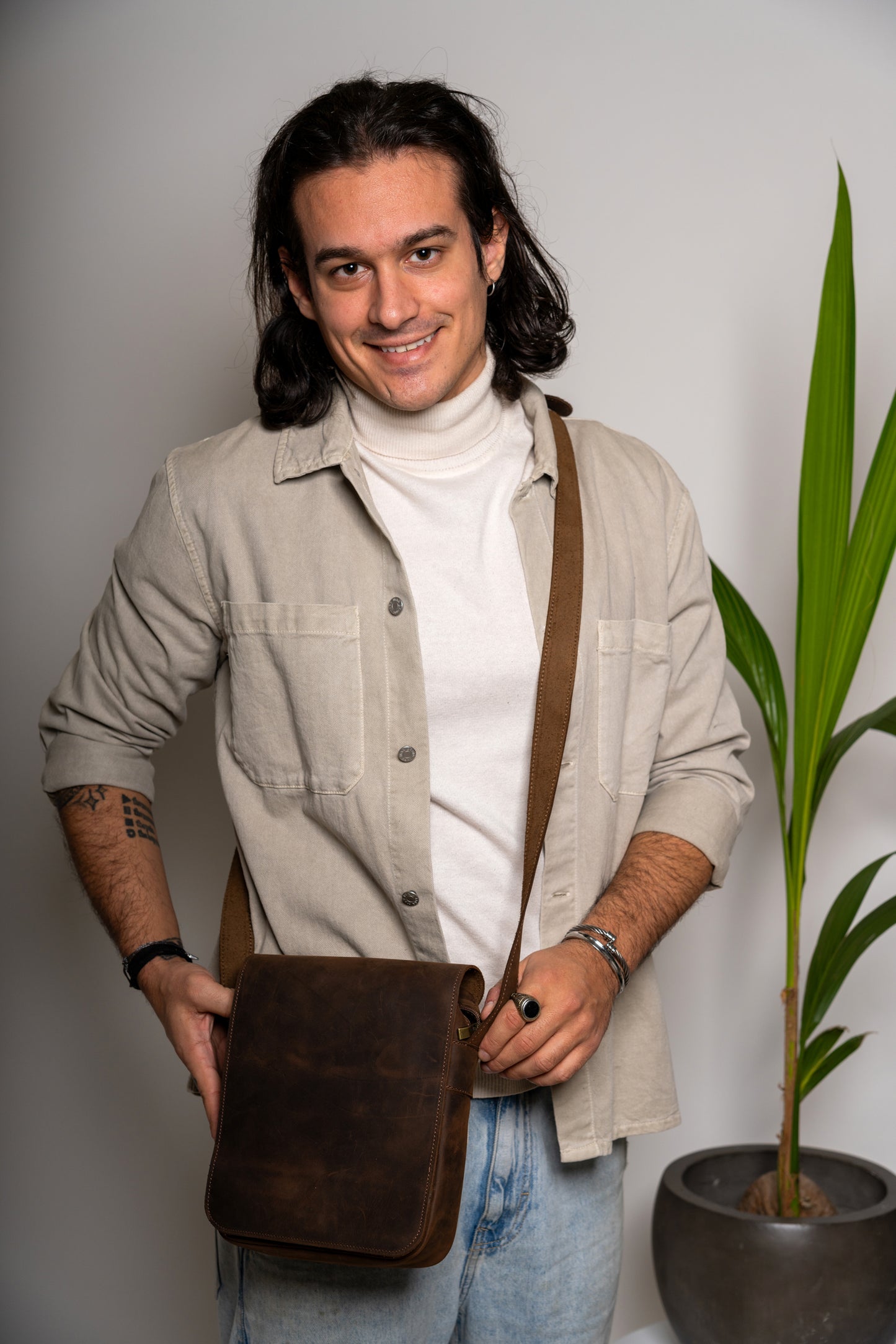 Leather Crossbody Bag Men Lycurgus