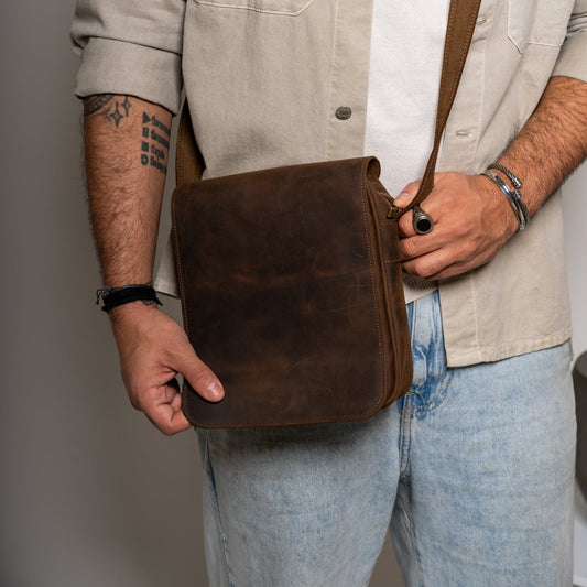 Leather Crossbody Bag Men Lycurgus