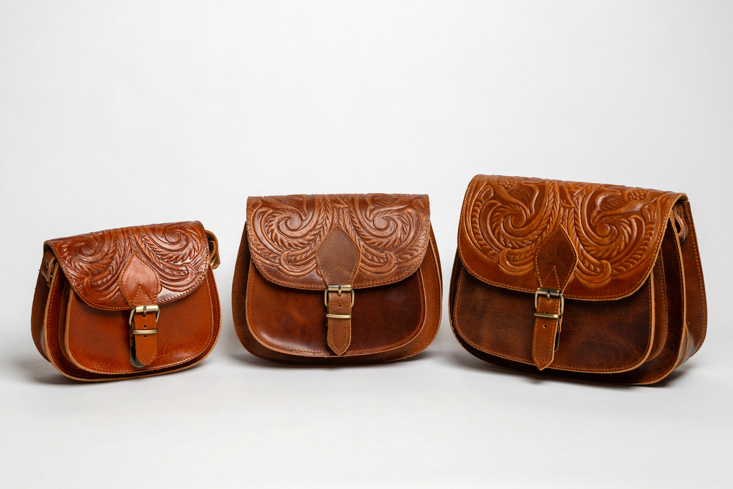 Tooled Leather Crossbody Bag Penelope