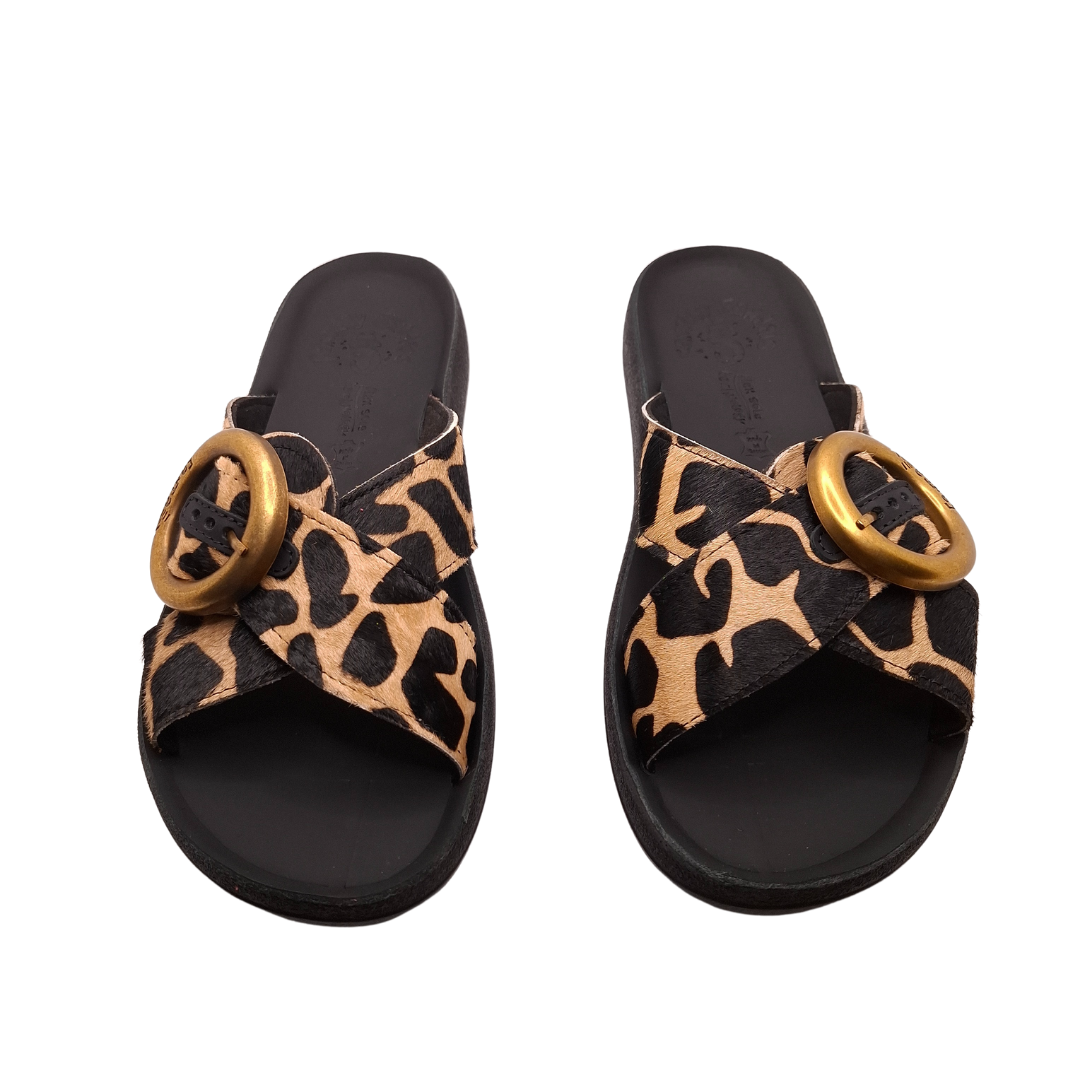 Leather Sandals Women Natalie Animal Skin