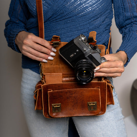 Small Leather Camera Bag Medea