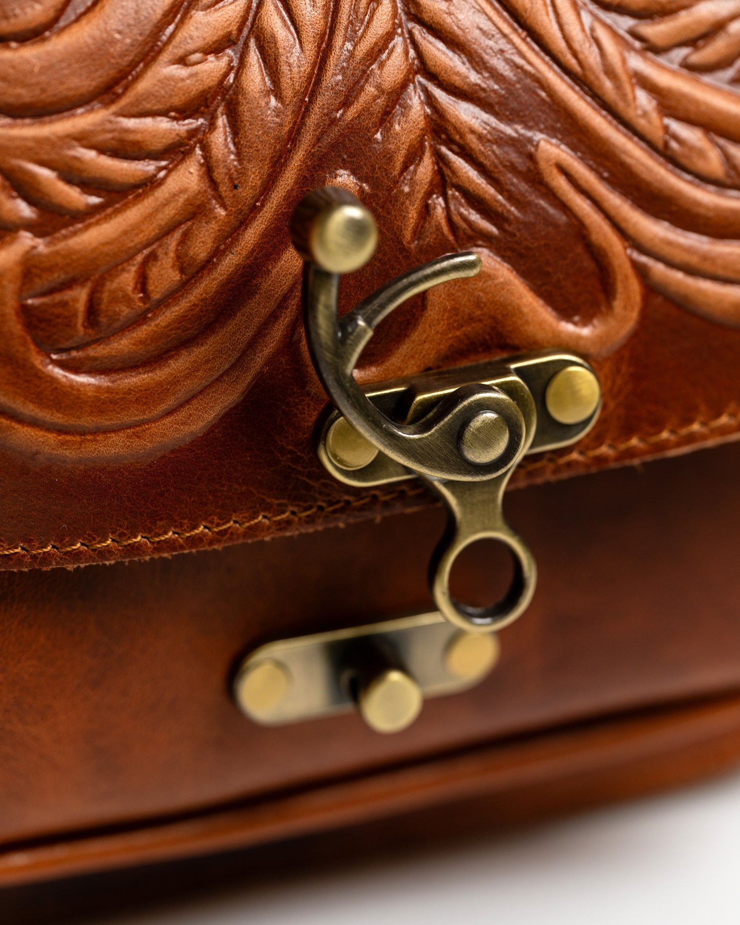 Leather Crossbody Bag Tooled Electra