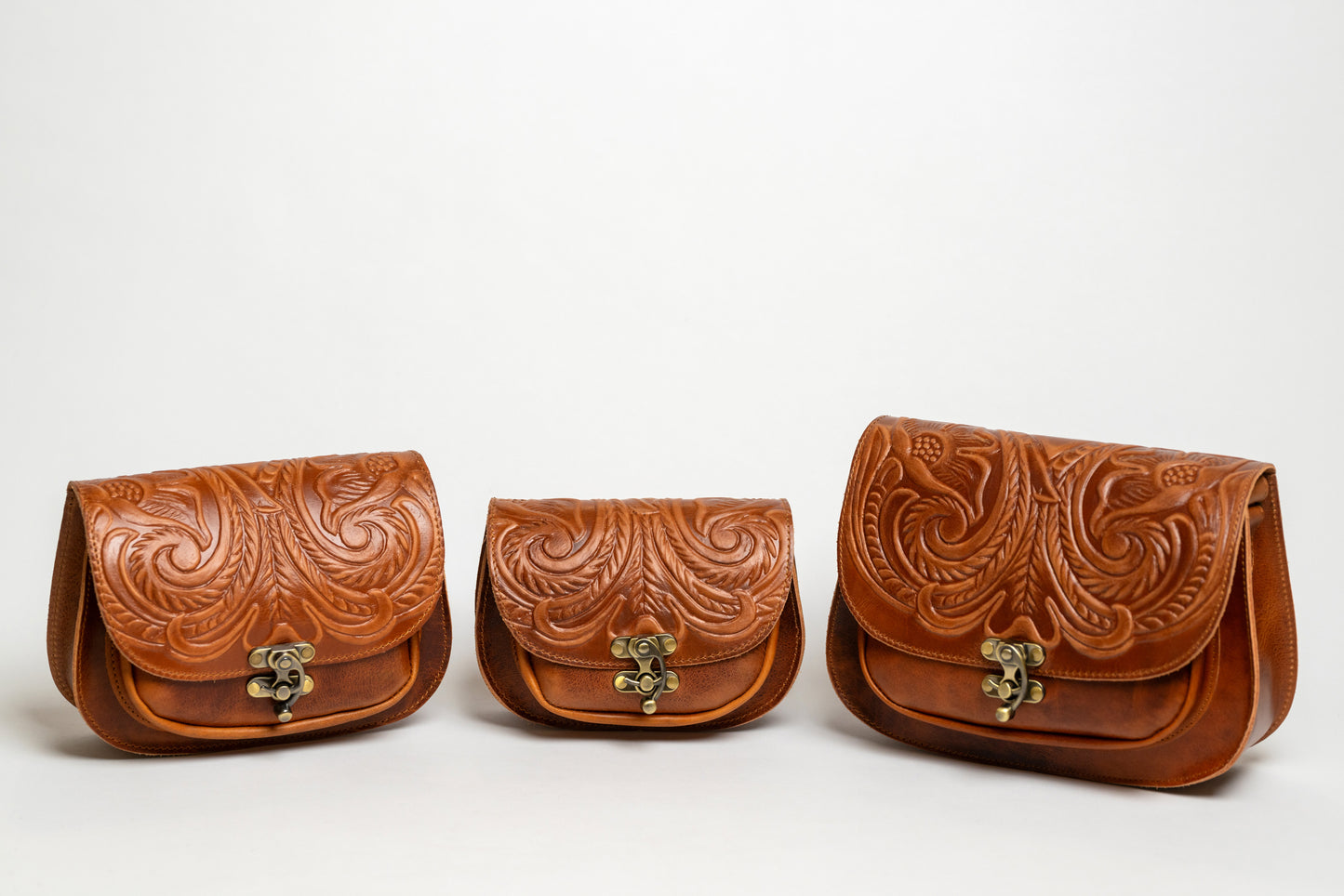 Leather Crossbody Bag Tooled Electra