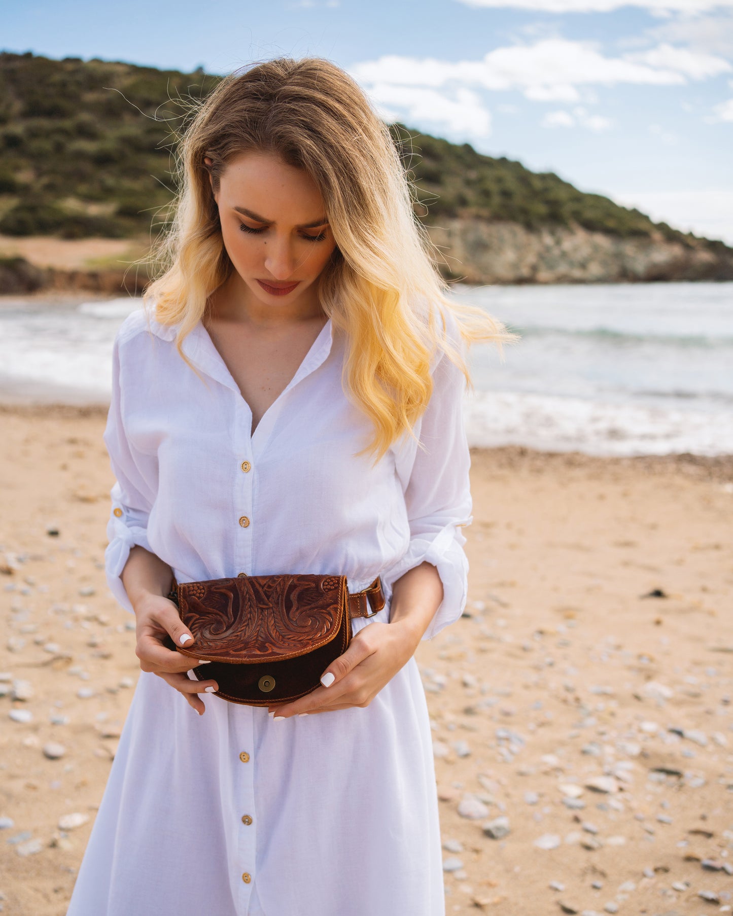 Gürteltasche Damen, Naturleder-Hüfttasche, Gürteltasche, Leder-Fanny-Pack, Fanny-Pack Vintage, Taillentasche, keltische Gürteltasche, Gürteltasche Leder