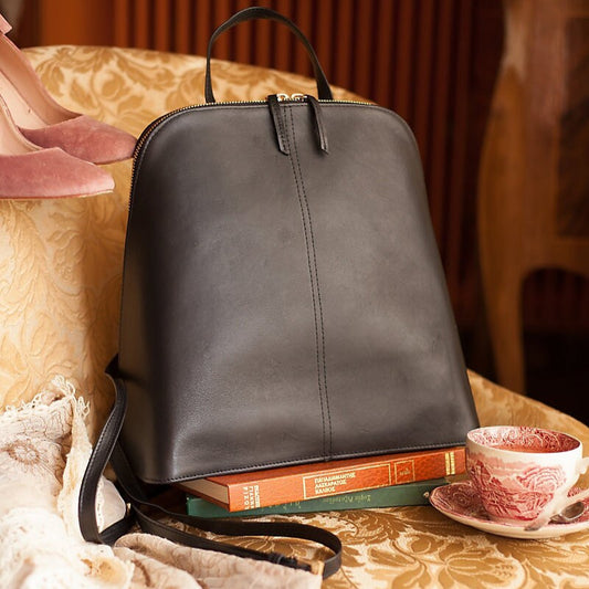 Minimalist leather backpack purse Dido