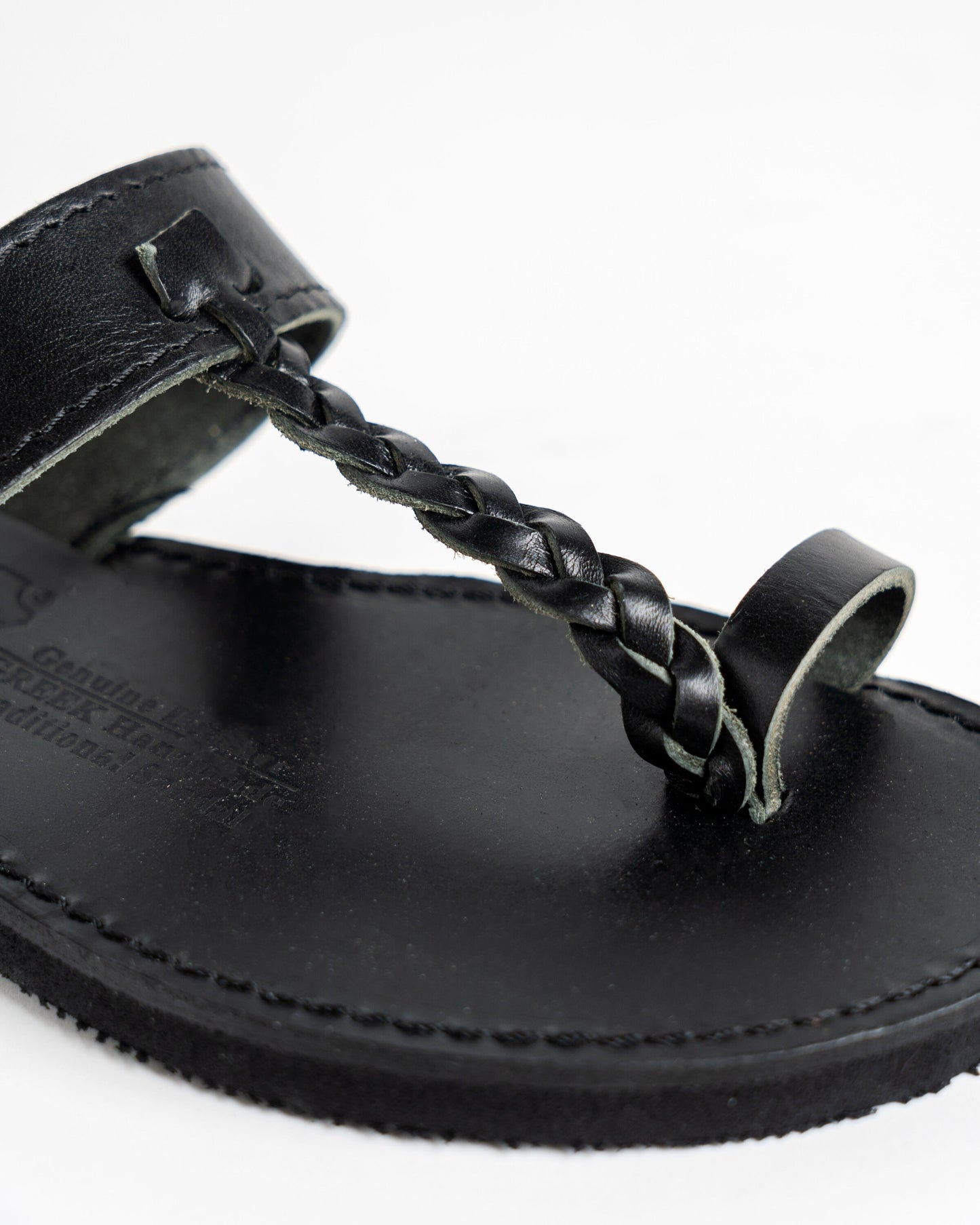 Braune geflochtene Zehensandalen aus Leder, minimalistische Zehenring-Ledersandalen, griechische Ledersandalen, Kalbsleder