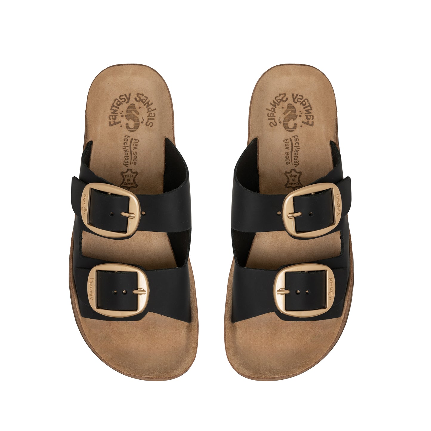 Leather Sandals Women Despoina New Black