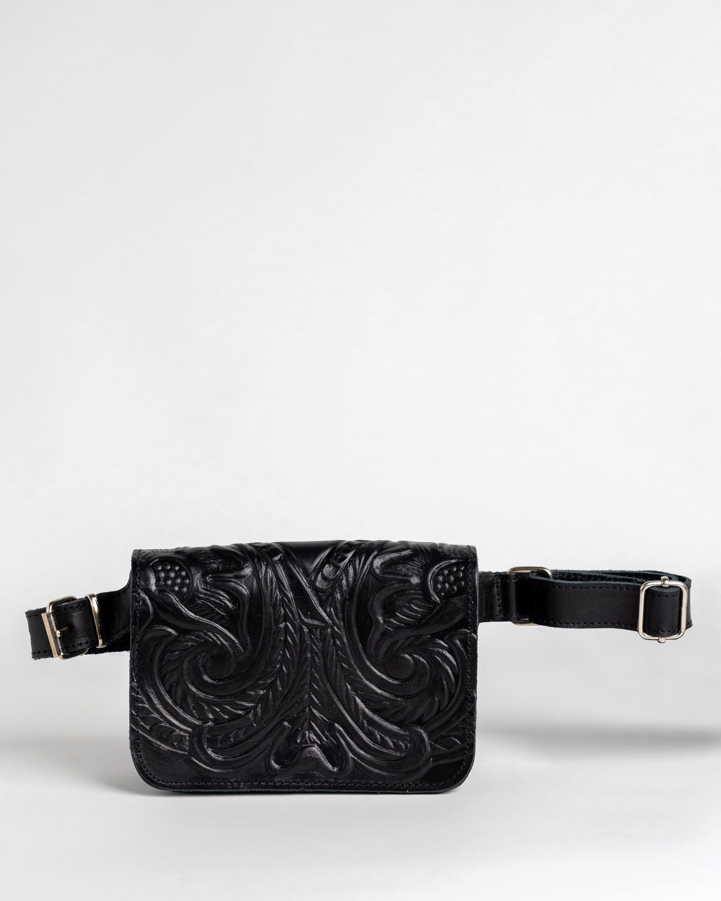 Leather Belt Bag Tooled Theano