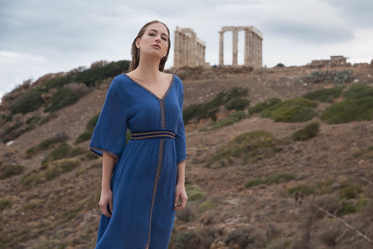 Soft cotton kaftan dress, boho maxi dress, cotton tunic, natural fabric, baumwollkleider