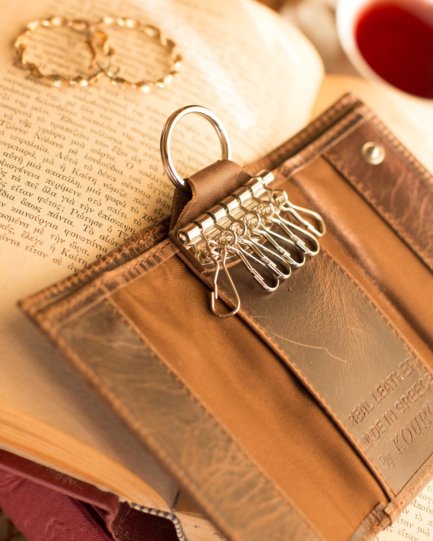 Leather key case, key holder, key fob case, key organizer, mens key case, women key case