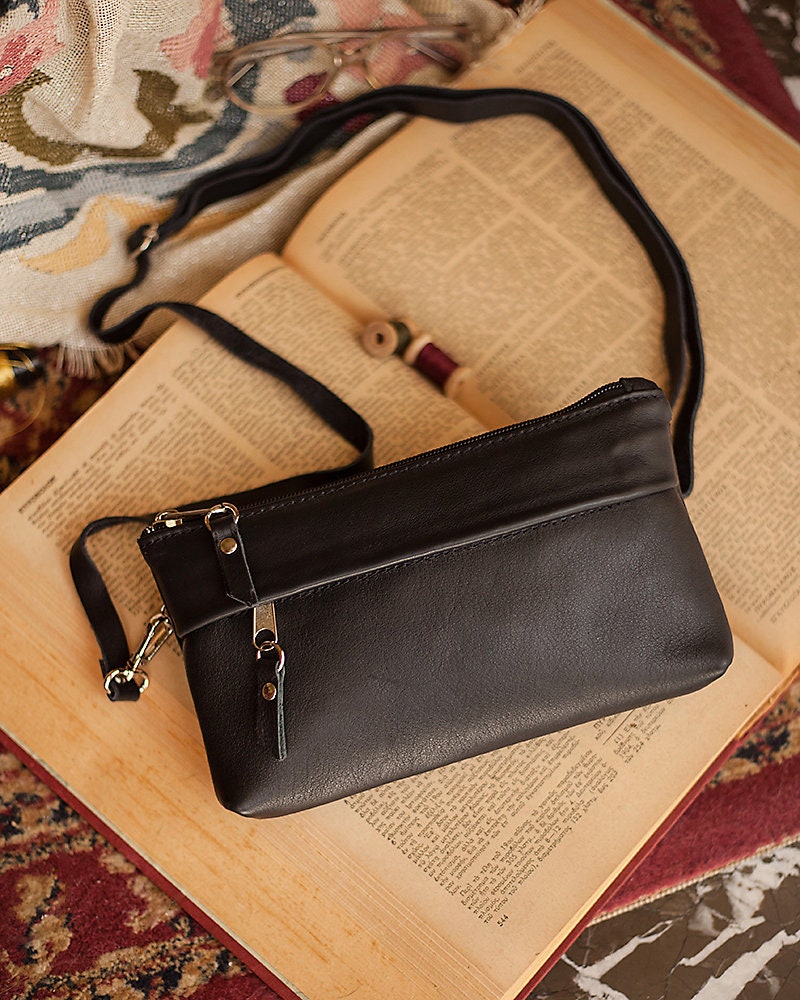 Small leather crossbody bag for women, Leather crossbody clutch, Small leather purse