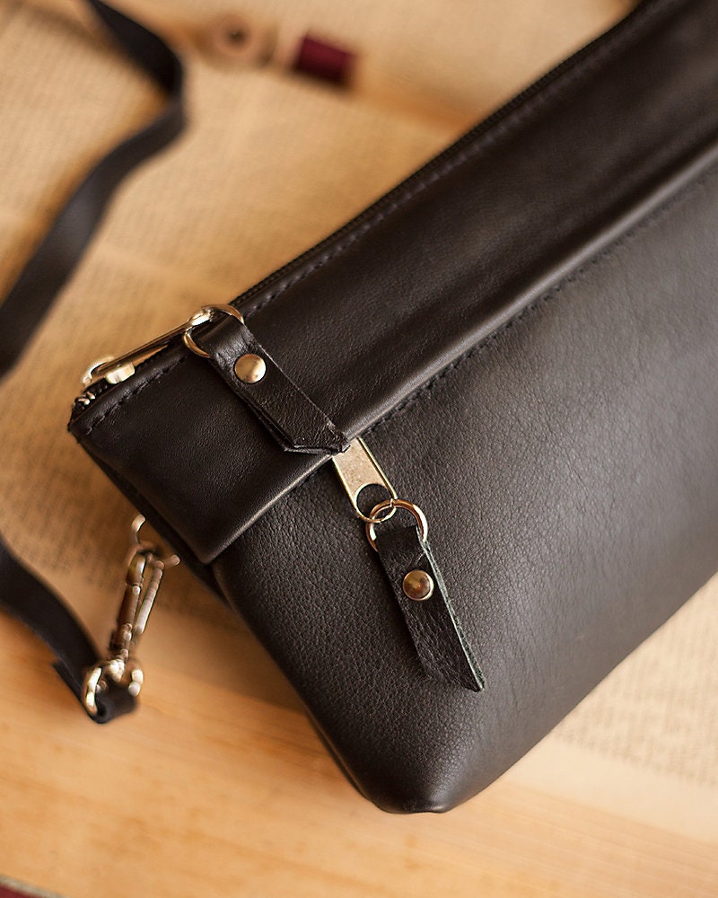 Small leather crossbody bag for women, Leather crossbody clutch, Small leather purse