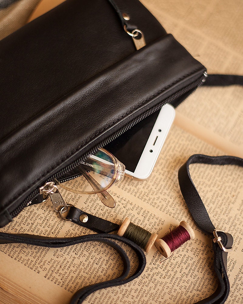 Small leather crossbody bag for women, Leather crossbody clutch, Small leather purse