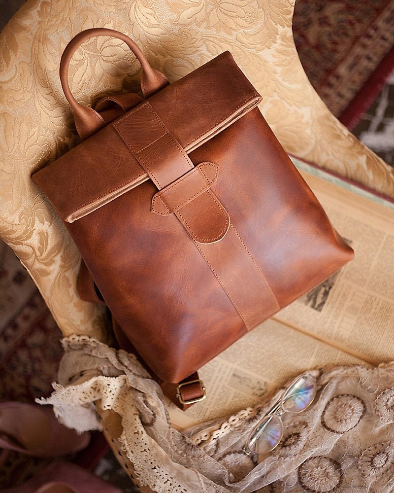 Women's full grain leather backpack purse, Leather accessories, Women's Backpack, Fashion leather backpack