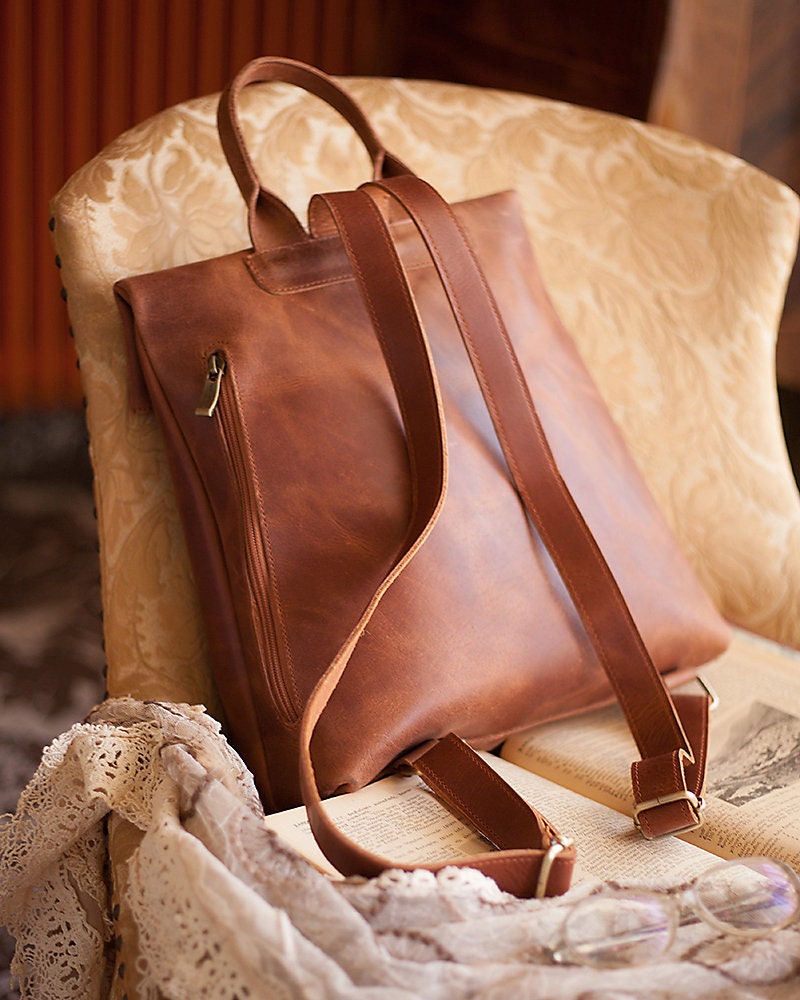 Women's full grain leather backpack purse, Leather accessories, Women's Backpack, Fashion leather backpack