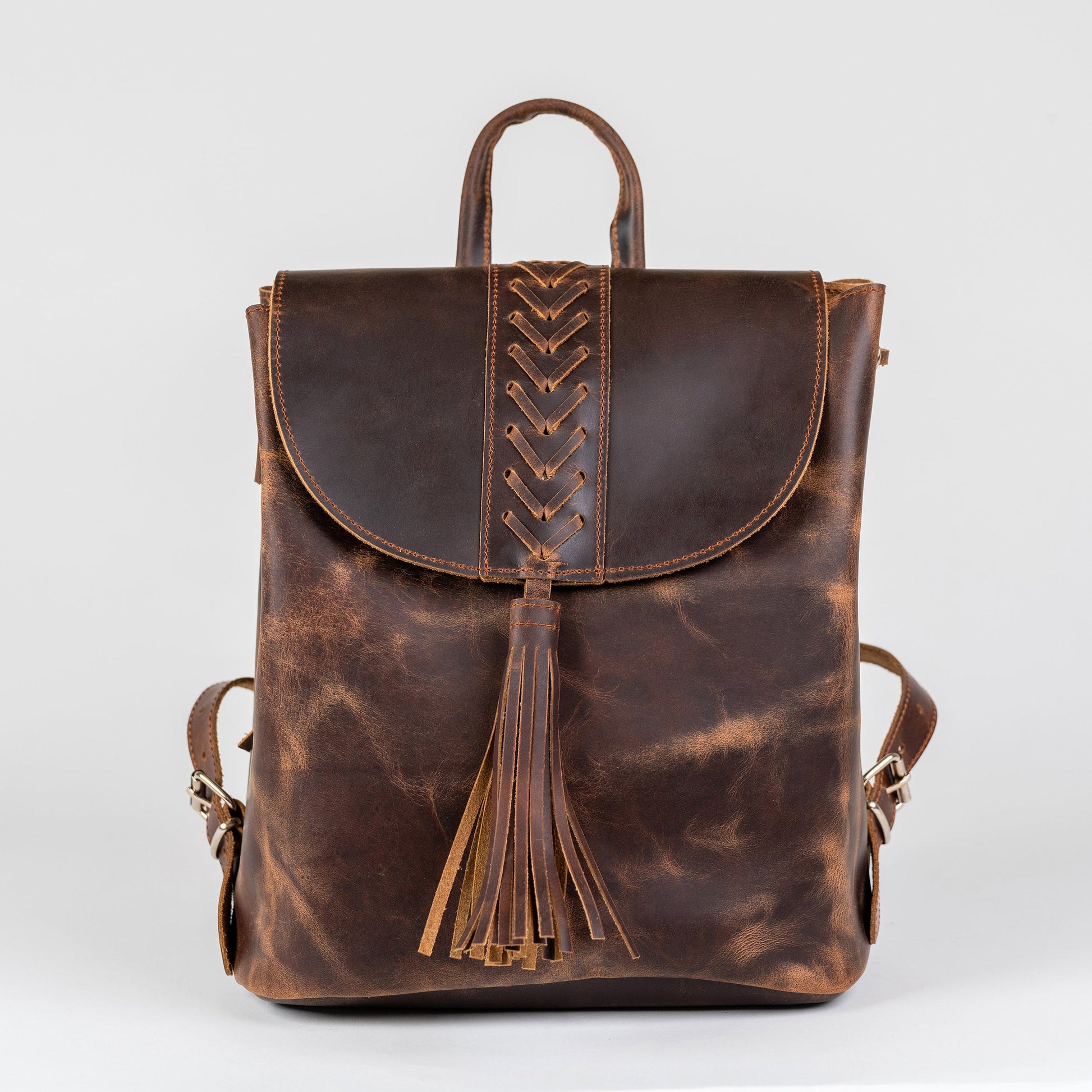 Women's Full Grain Boho Leather Backpack, Leather backpack purse , Women's Backpack, Rucksack Damen, Sac à dos cuir femme