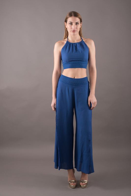 Cotton gauze festival clothing for women, Double gauze palazzo boho pants women, Elastic waist hippie harem pants