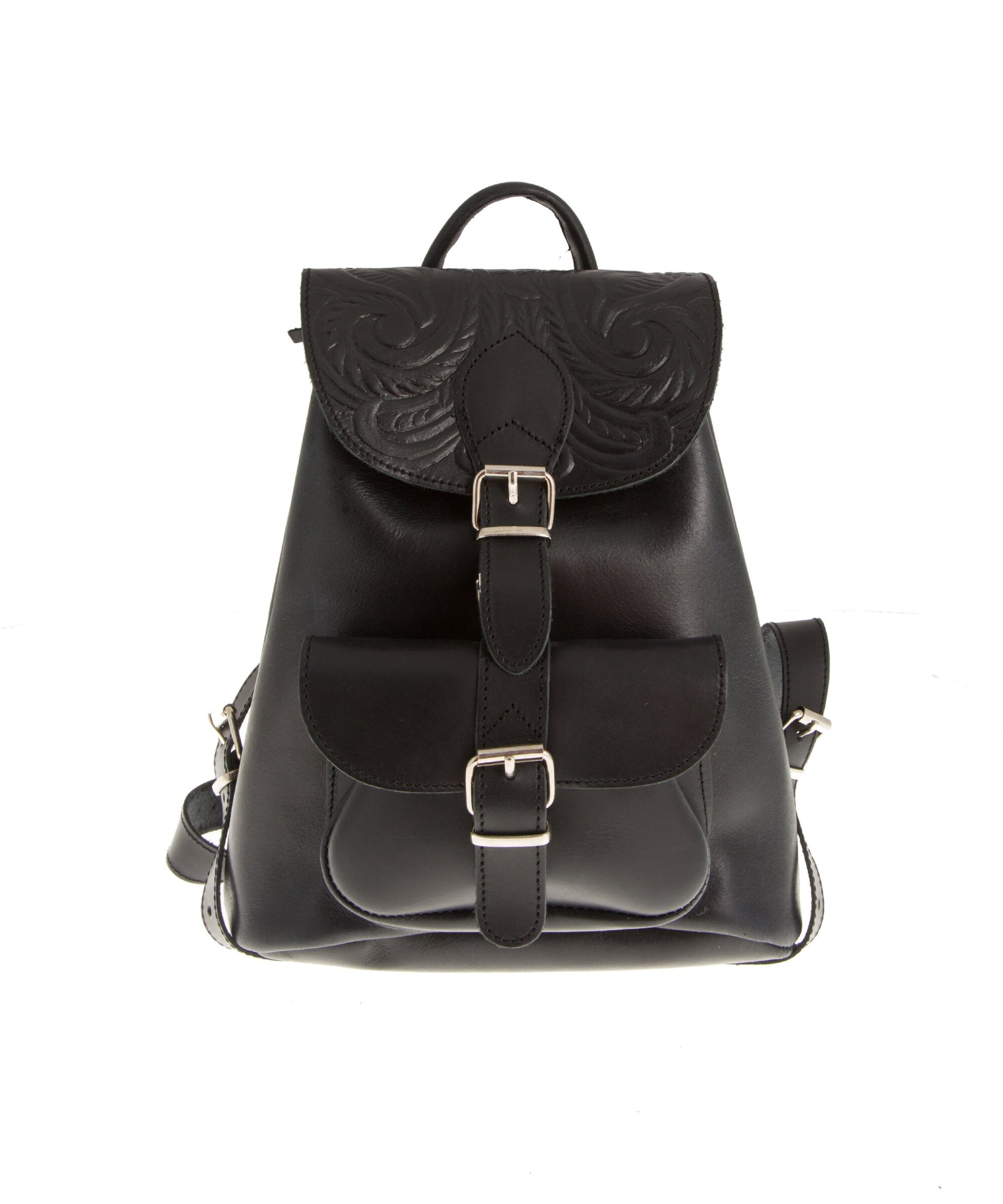 Women's Tooled Full Grain Boho Leather Backpack, Leather Accessories, Women's Backpack