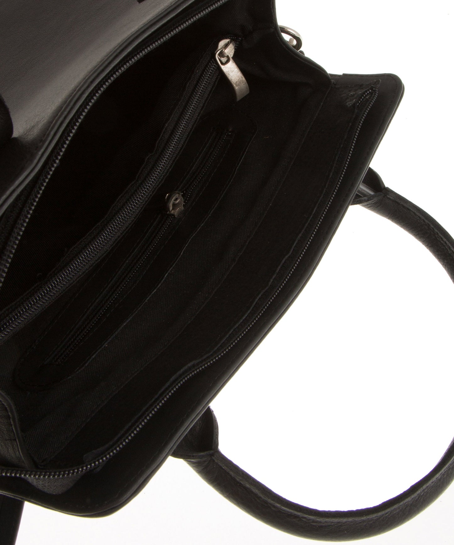 Leather tote bag with zipper and adjustable strap, Small black leather handbag for women, Everyday use shoulder bag
