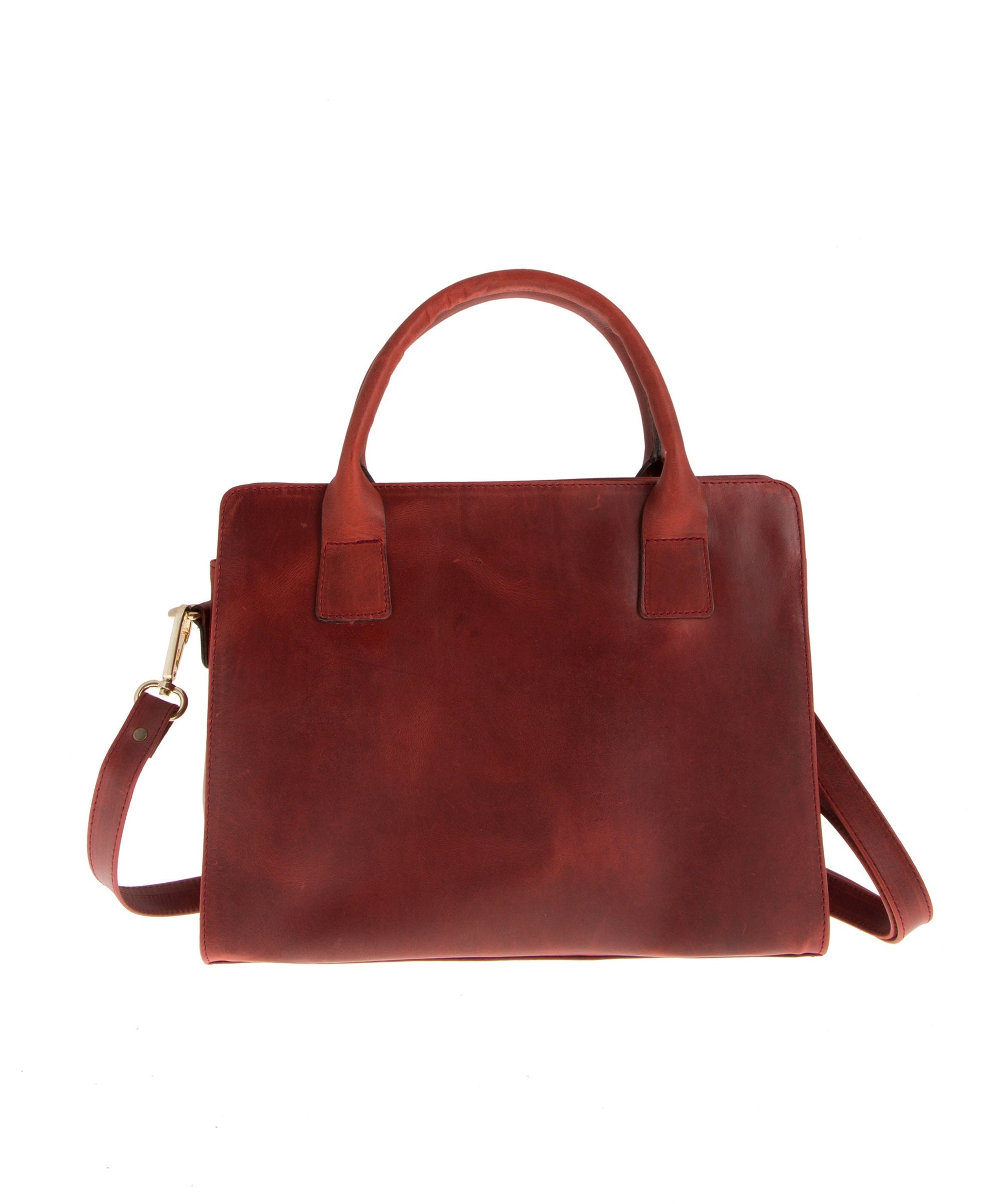 Leather tote bag with zipper and adjustable strap, Small black leather handbag for women, Everyday use shoulder bag