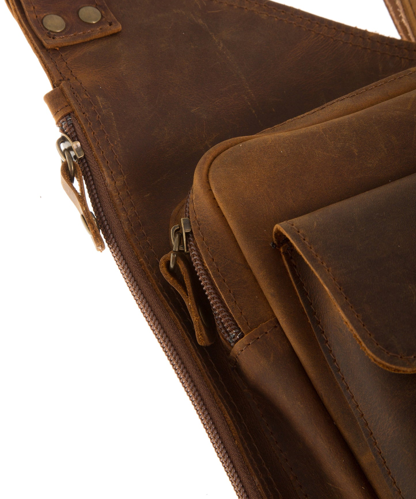 Mens leather chest bag, Sling leather crossbody bag, Distressed leather shoulder bag men, Ledertasche herren