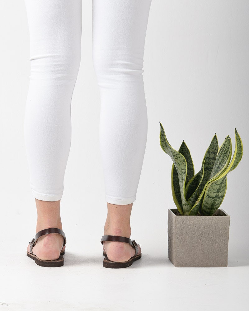 Greek leather sandals women, Minimalist flat sandals, Leather slide slingback sandals, Sandales grecques