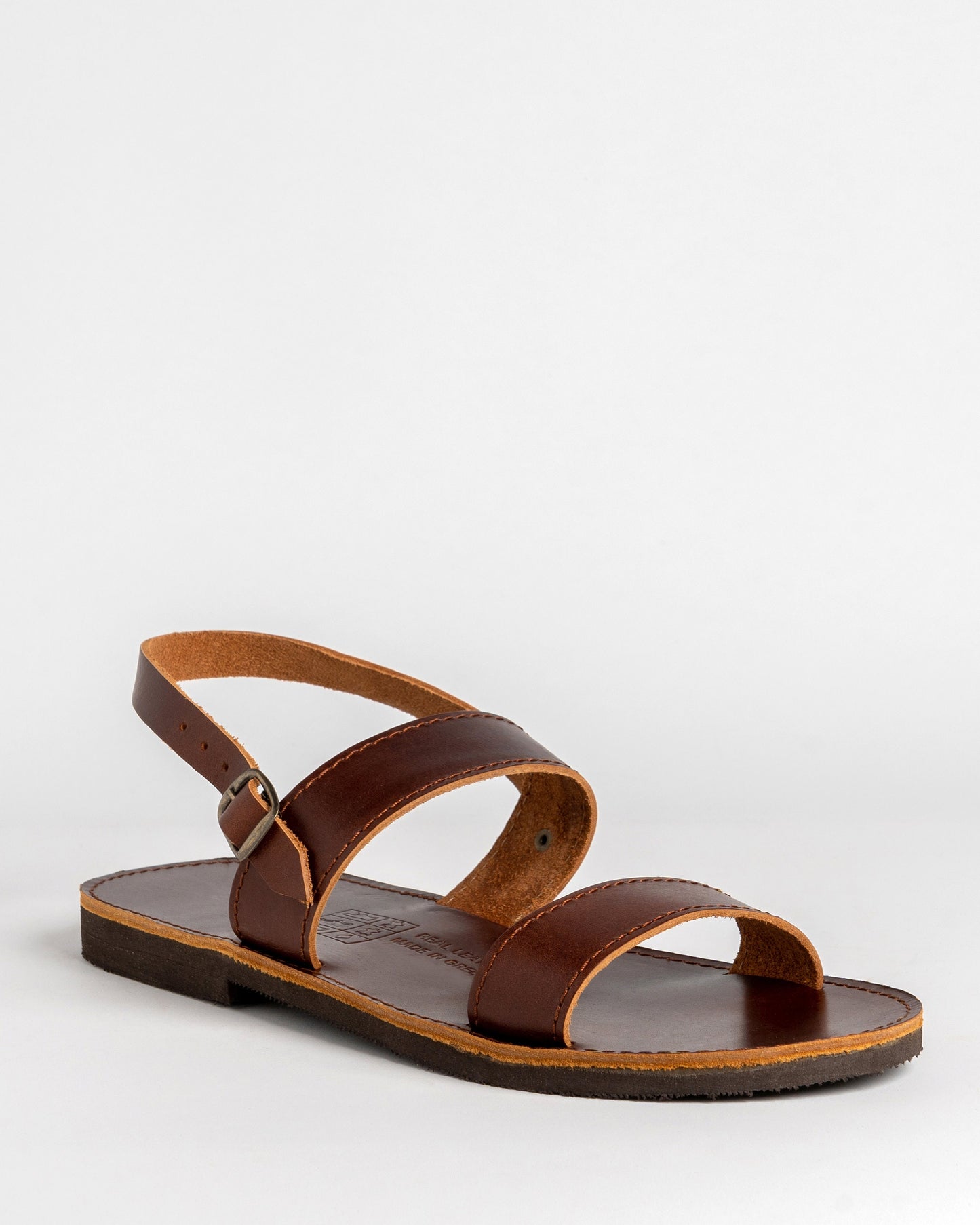 Μens leather sandals, Greek leather sandals, Brown strappy sandals, Flat mens leather sandals