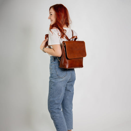 Convertible backpack crossbody, Leather satchel backpack purse women, Convertible backpack, Leather rucksack, Sac à dos transformable