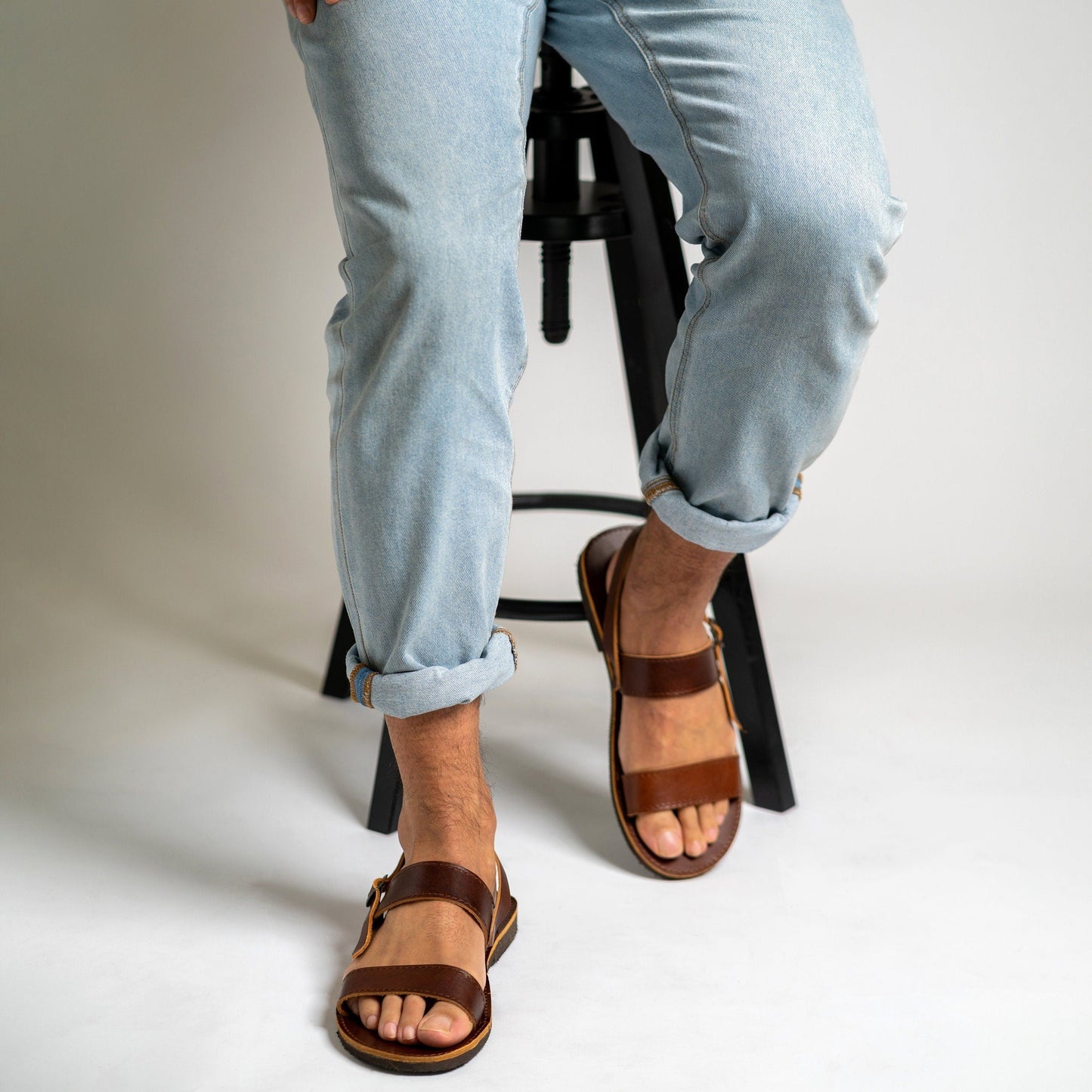 Μens leather sandals, Greek leather sandals, Brown strappy sandals, Flat mens leather sandals