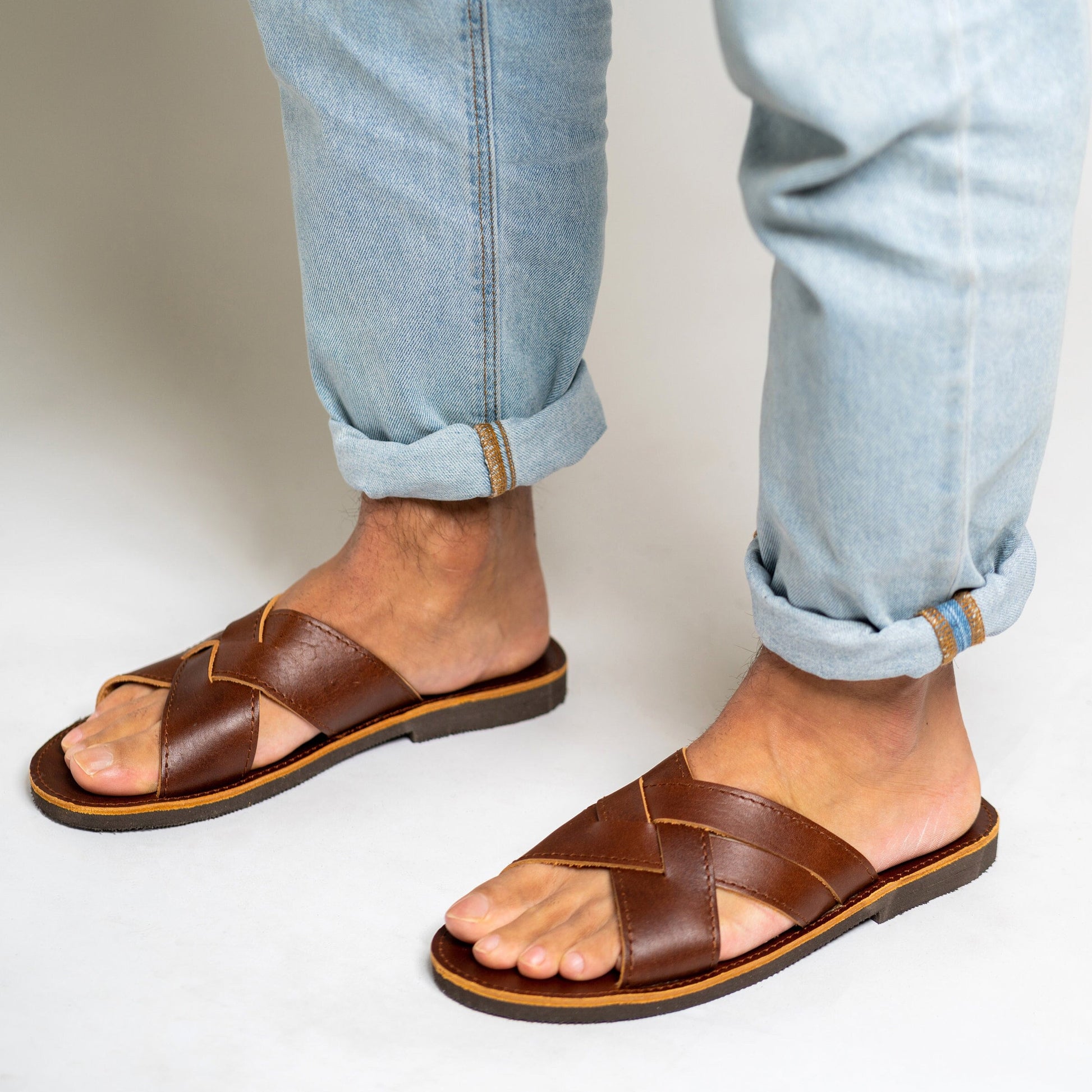 Leather sandals men, Leather Greek sandals, Minimalist sandals, Barefoot leather slides, Sandales cuir homme, Sandalen herren