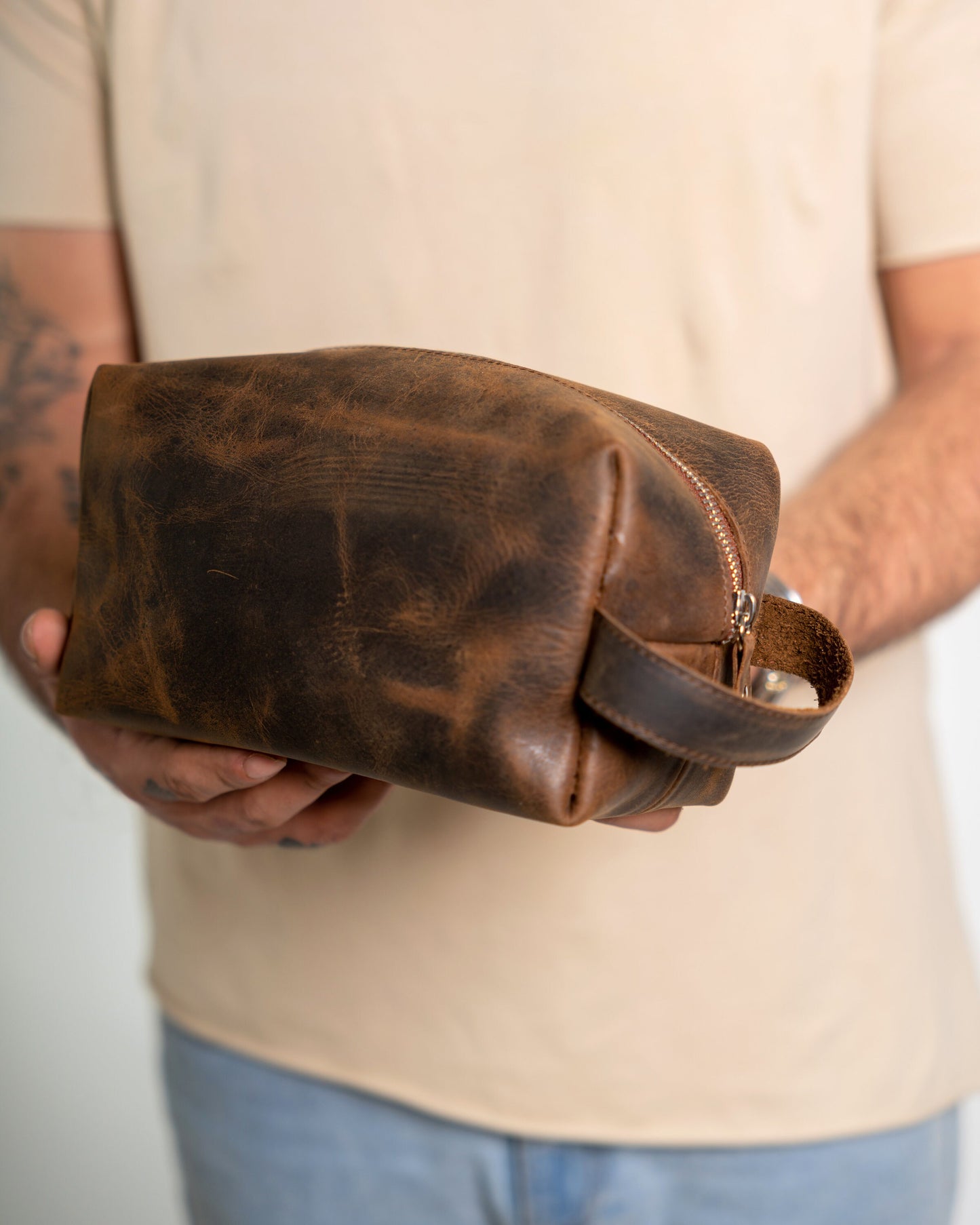Leather dopp kit for men, Leather toiletry bag, Wash bag men, Groomsmen gift