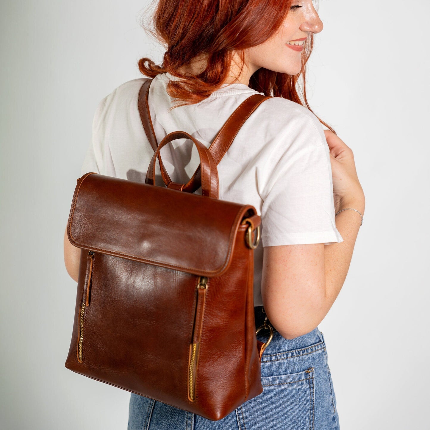 Stylish convertible leather backpack, Leather satchel backpack purse women, Crossbody leather bag convertible, Leather rucksack for women
