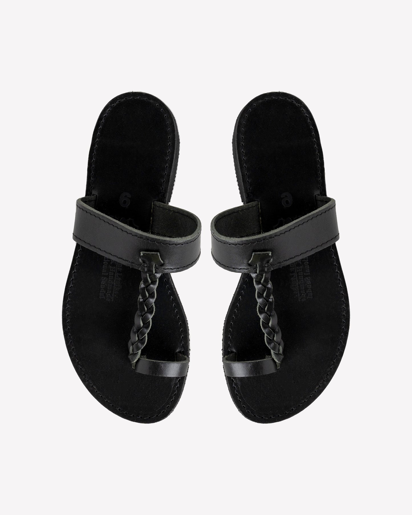 Brown leather braided thong sandals, Minimalist toe ring leather sandals, Greek leather sandals flats, Calf leather
