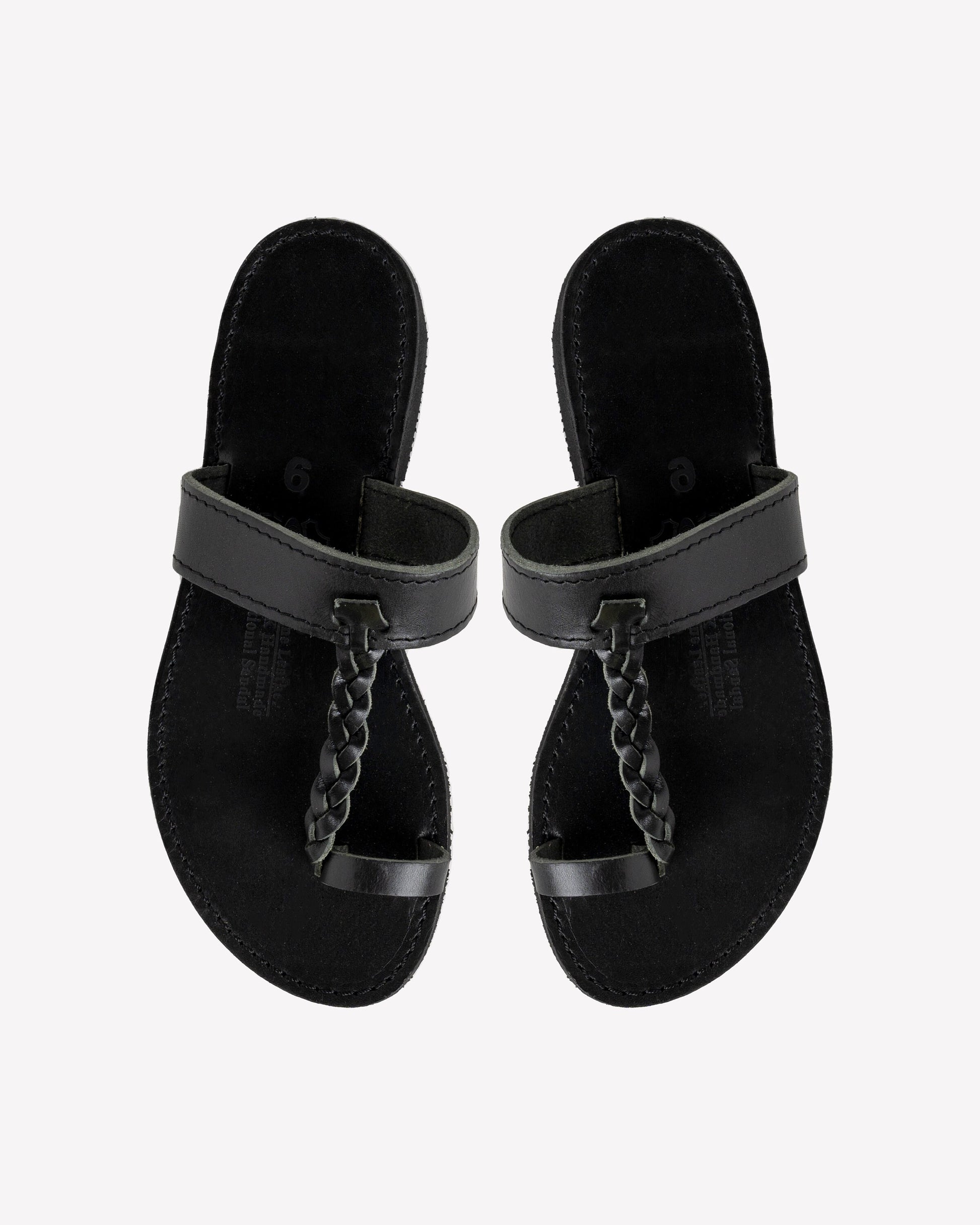 Brown leather braided thong sandals, Minimalist toe ring leather sandals, Greek leather sandals flats, Calf leather