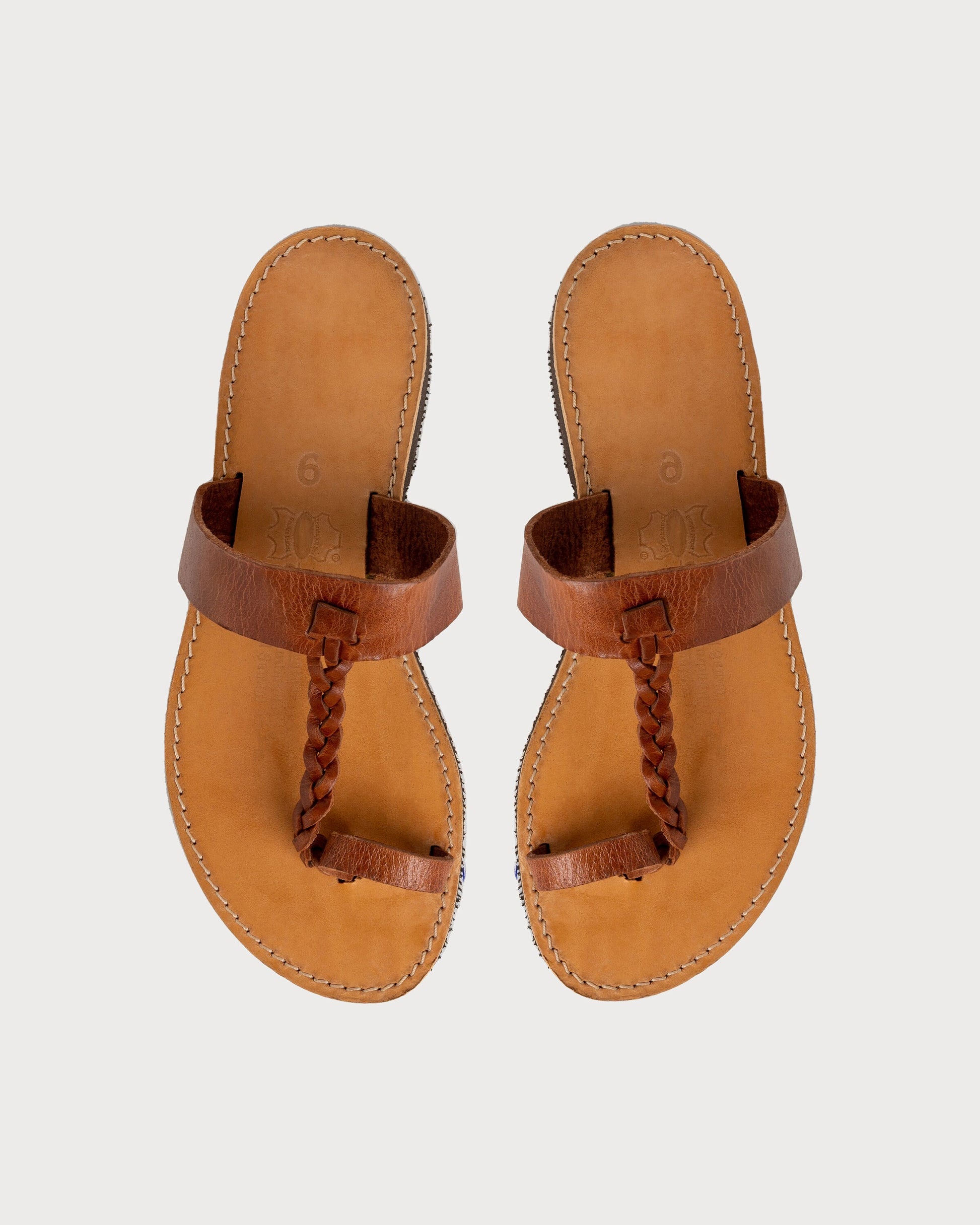 Brown leather braided thong sandals, Minimalist toe ring leather sandals, Greek leather sandals flats, Calf leather
