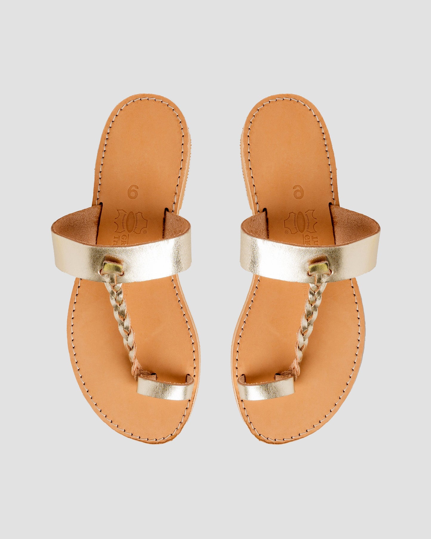 Brown leather braided thong sandals, Minimalist toe ring leather sandals, Greek leather sandals flats, Calf leather