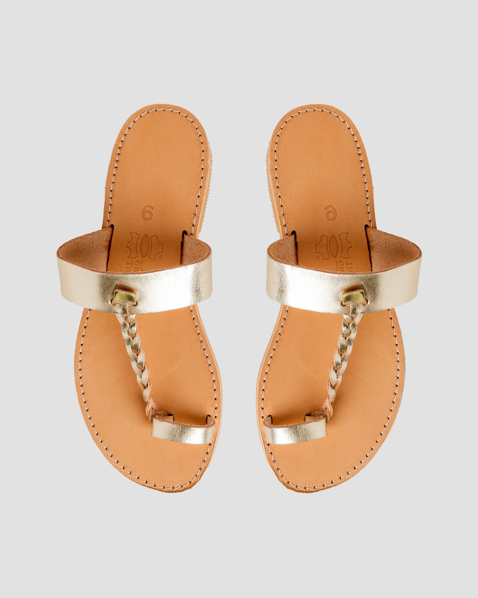 Brown leather braided thong sandals, Minimalist toe ring leather sandals, Greek leather sandals flats, Calf leather