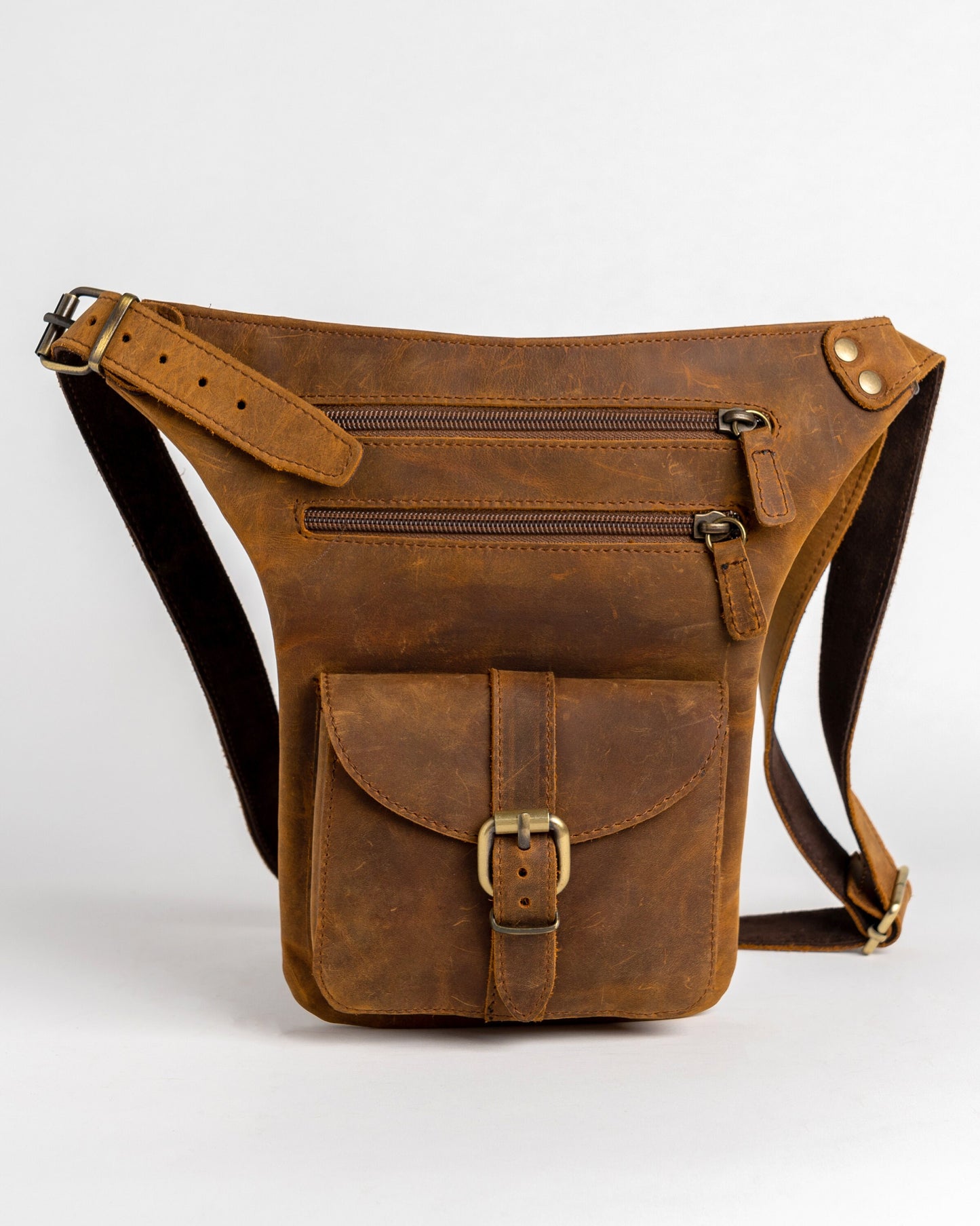 Leather hip bag men, Leather fanny pack, Leather utility belt, hip pouch, Leather waist bag men