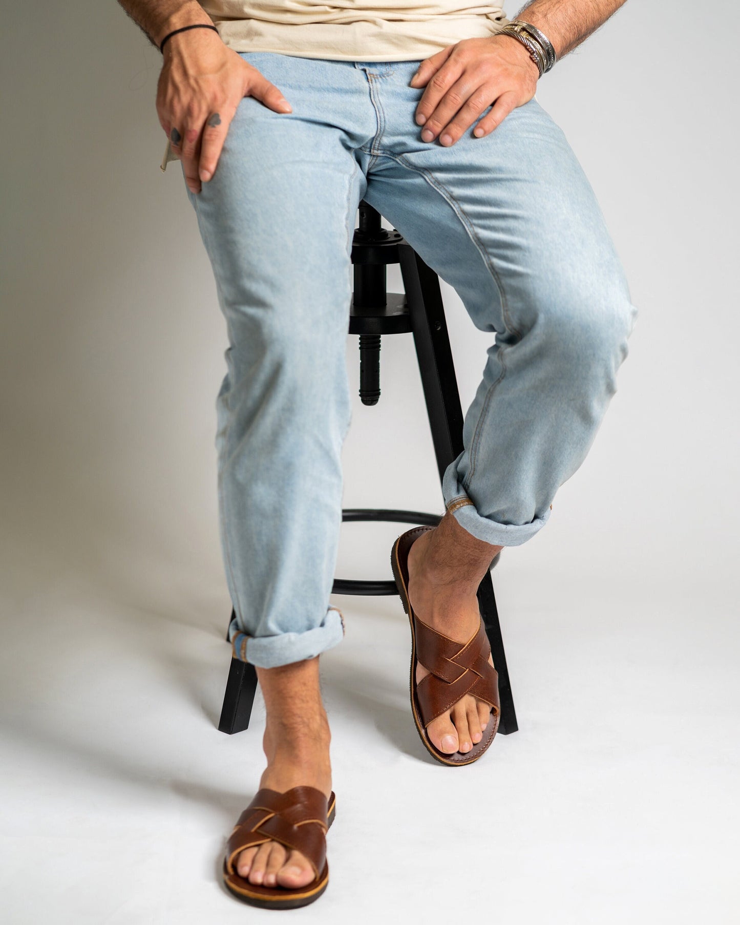 Leather sandals men, Leather Greek sandals, Minimalist sandals, Barefoot leather slides, Sandales cuir homme, Sandalen herren
