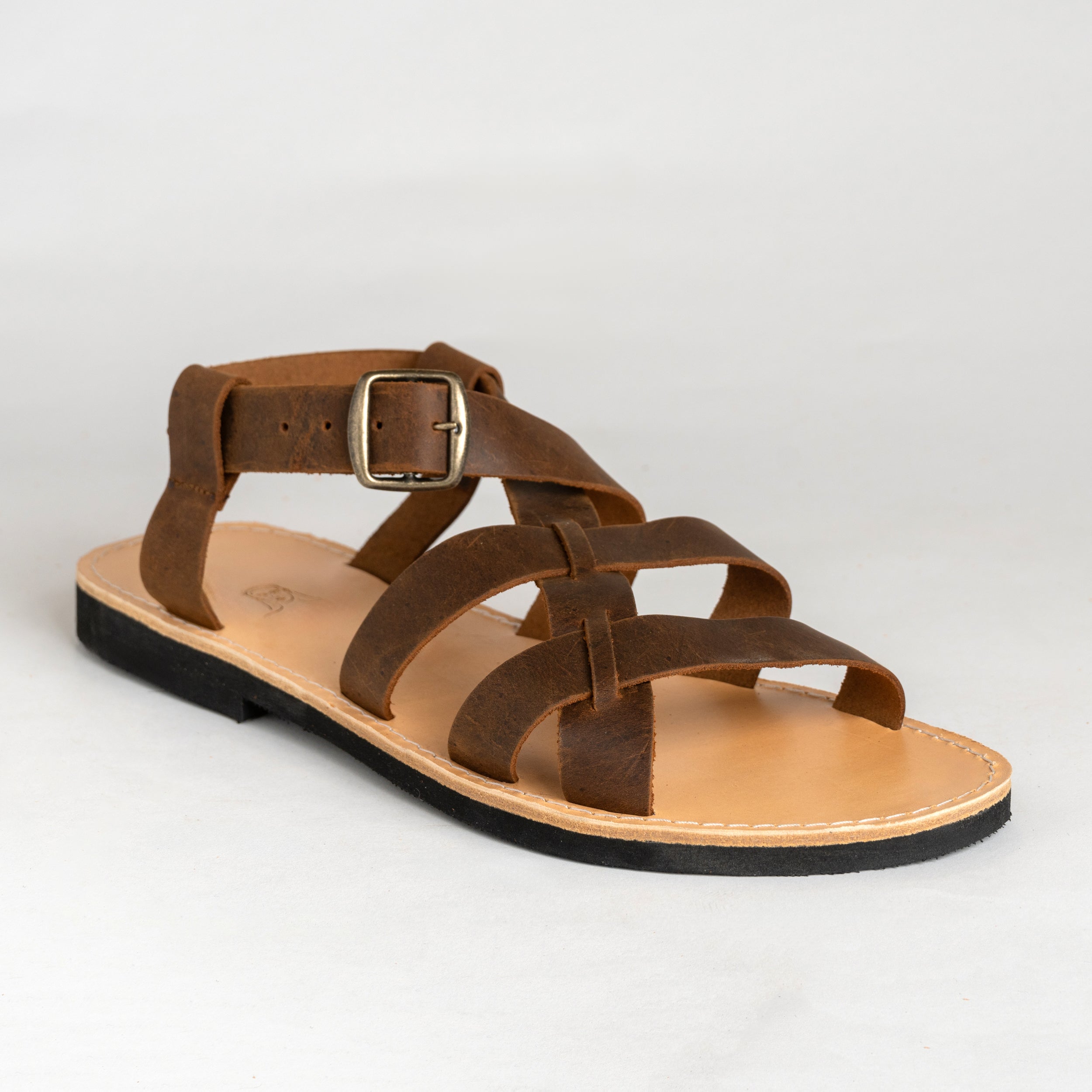 Greek Handmade to order Leather sandals, Black 2024 “Ithaki ”sandals.