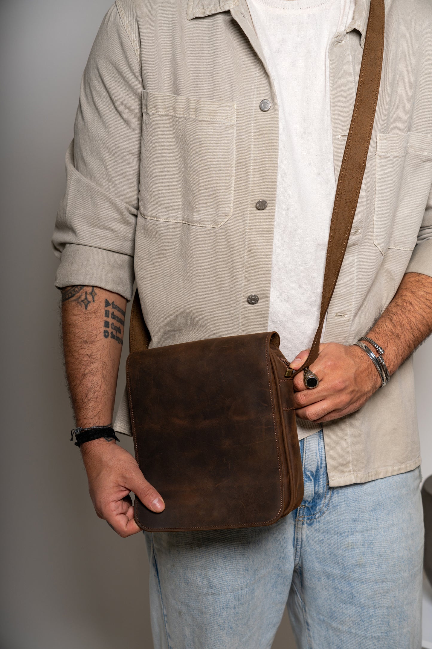 Leather Crossbody Bag Men Lycurgus