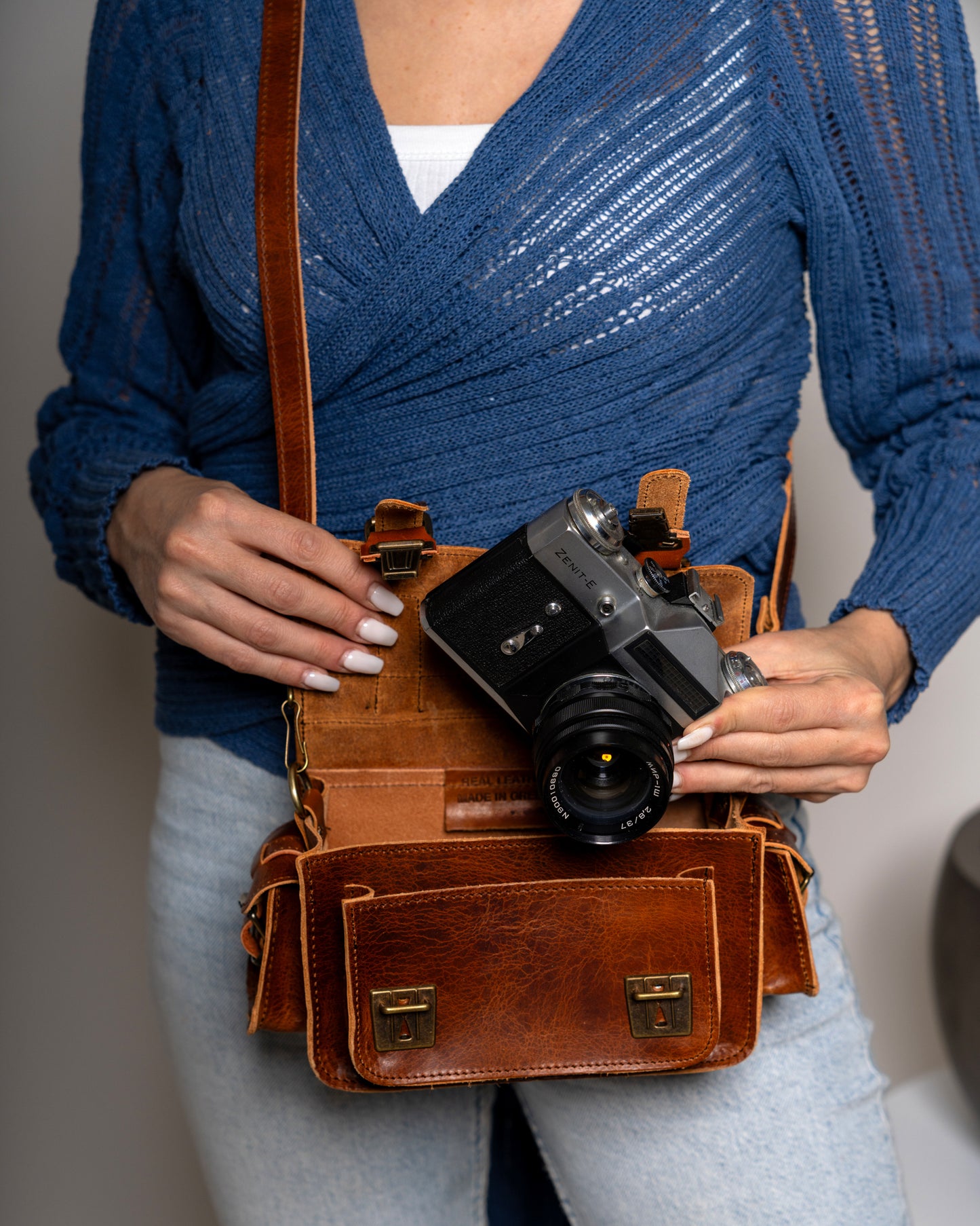 Leather Camera Bag Medea