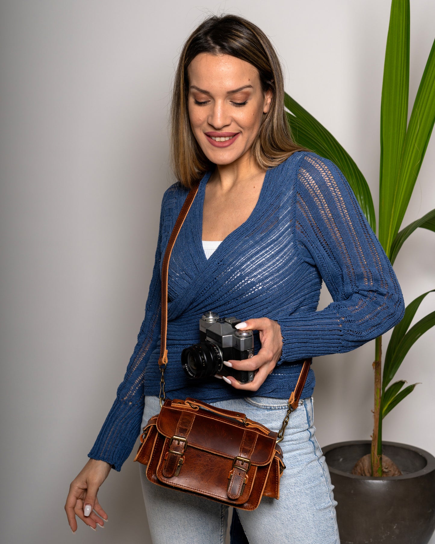 Leather Camera Bag Medea