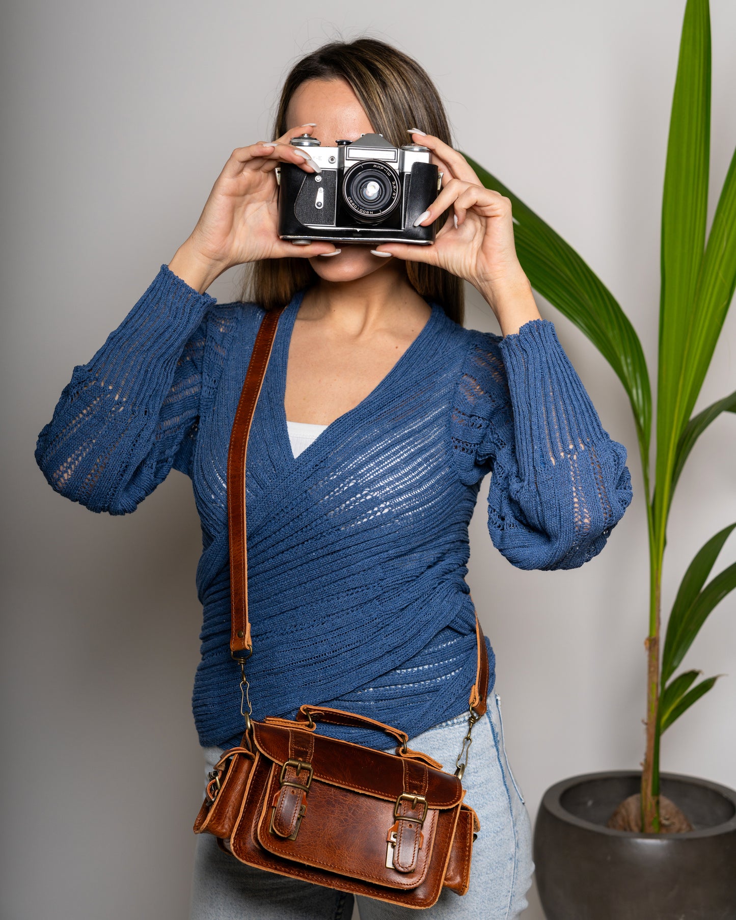 Leather Camera Bag Medea