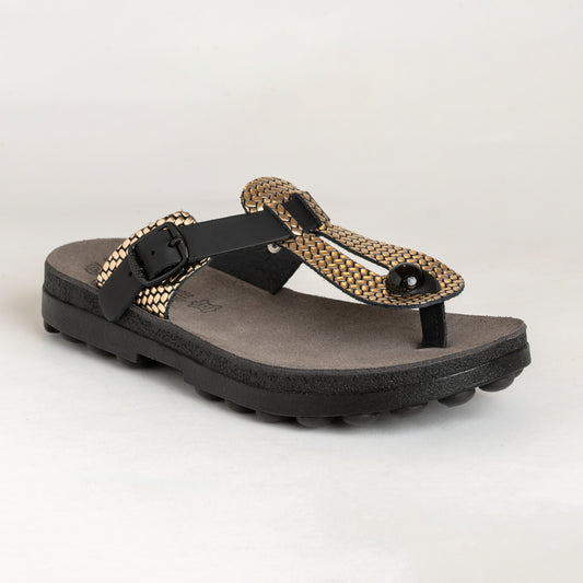 Leather Sandals Women Mirabela Gold Net