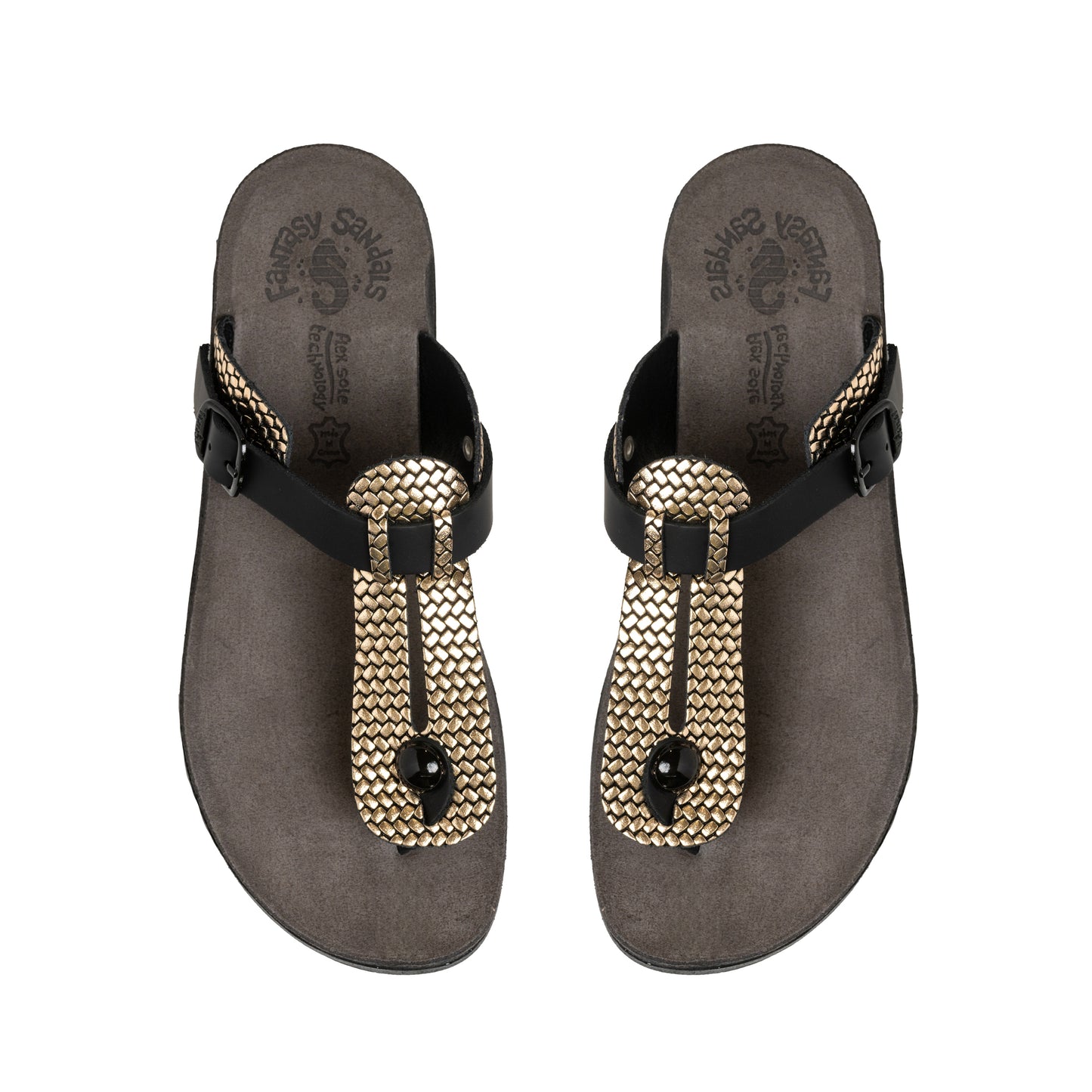 Leather Sandals Women Mirabela Gold Net