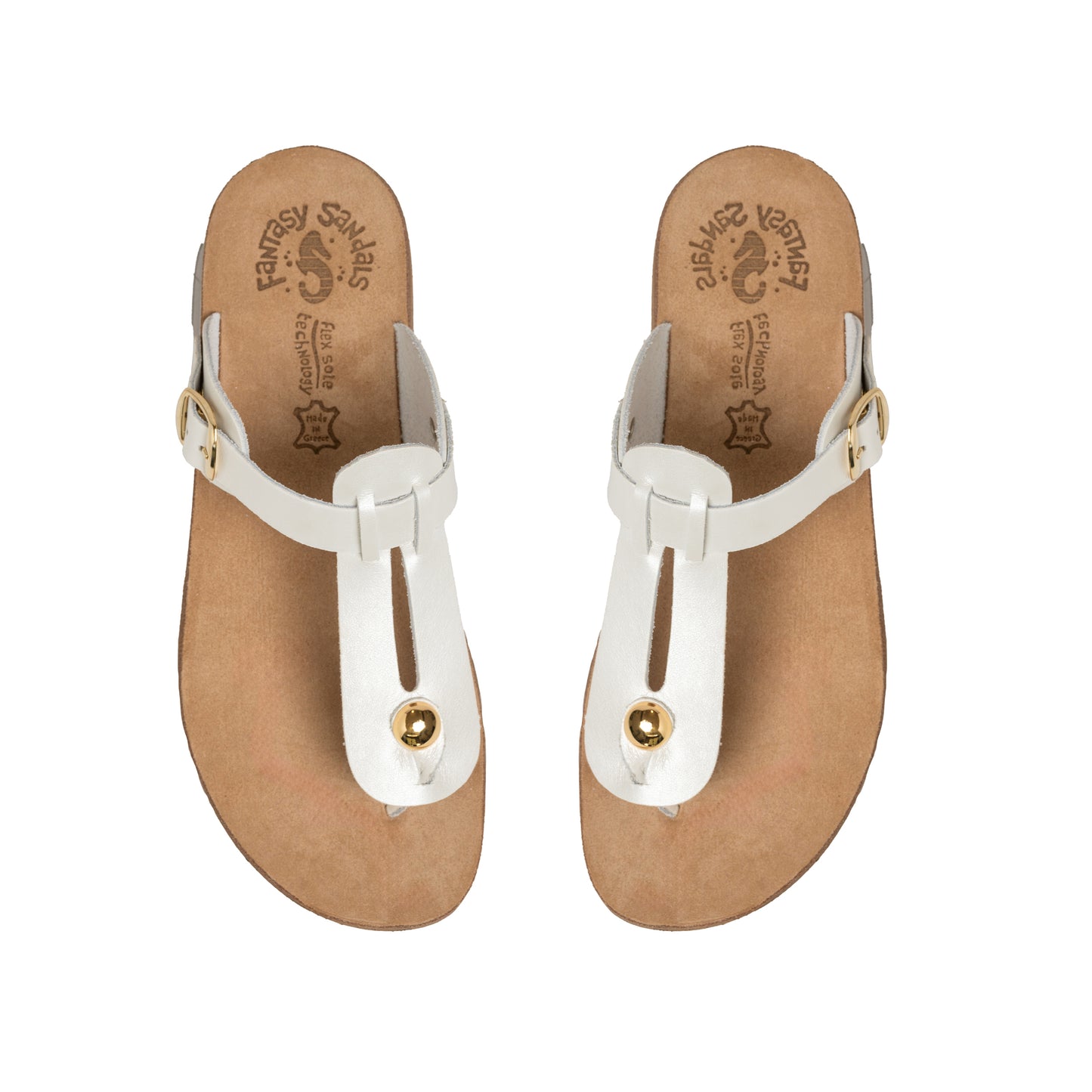 Leather Sandals Women Mirabela White Perle