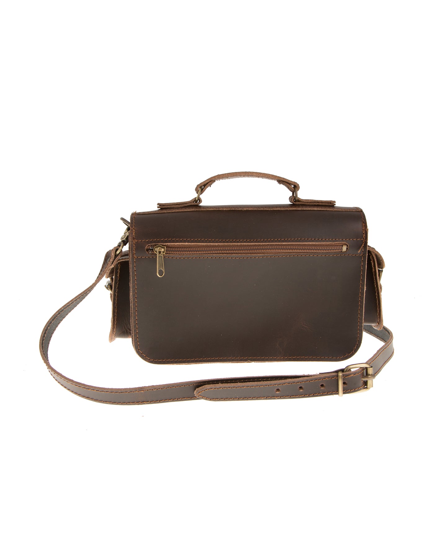 Brown Small Leather Camera Bag
