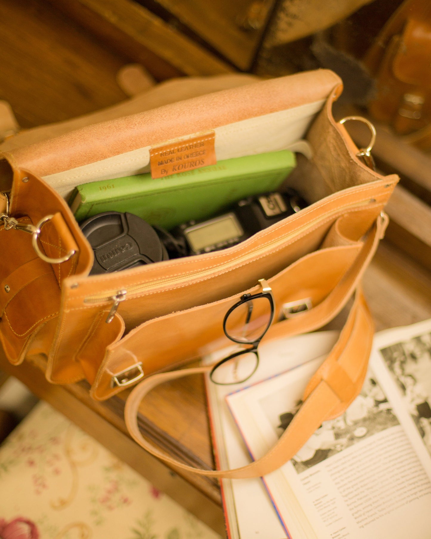 Natural leather camera bag, Vintage camera bag, Kameratasche, Unisex dslr camera bag