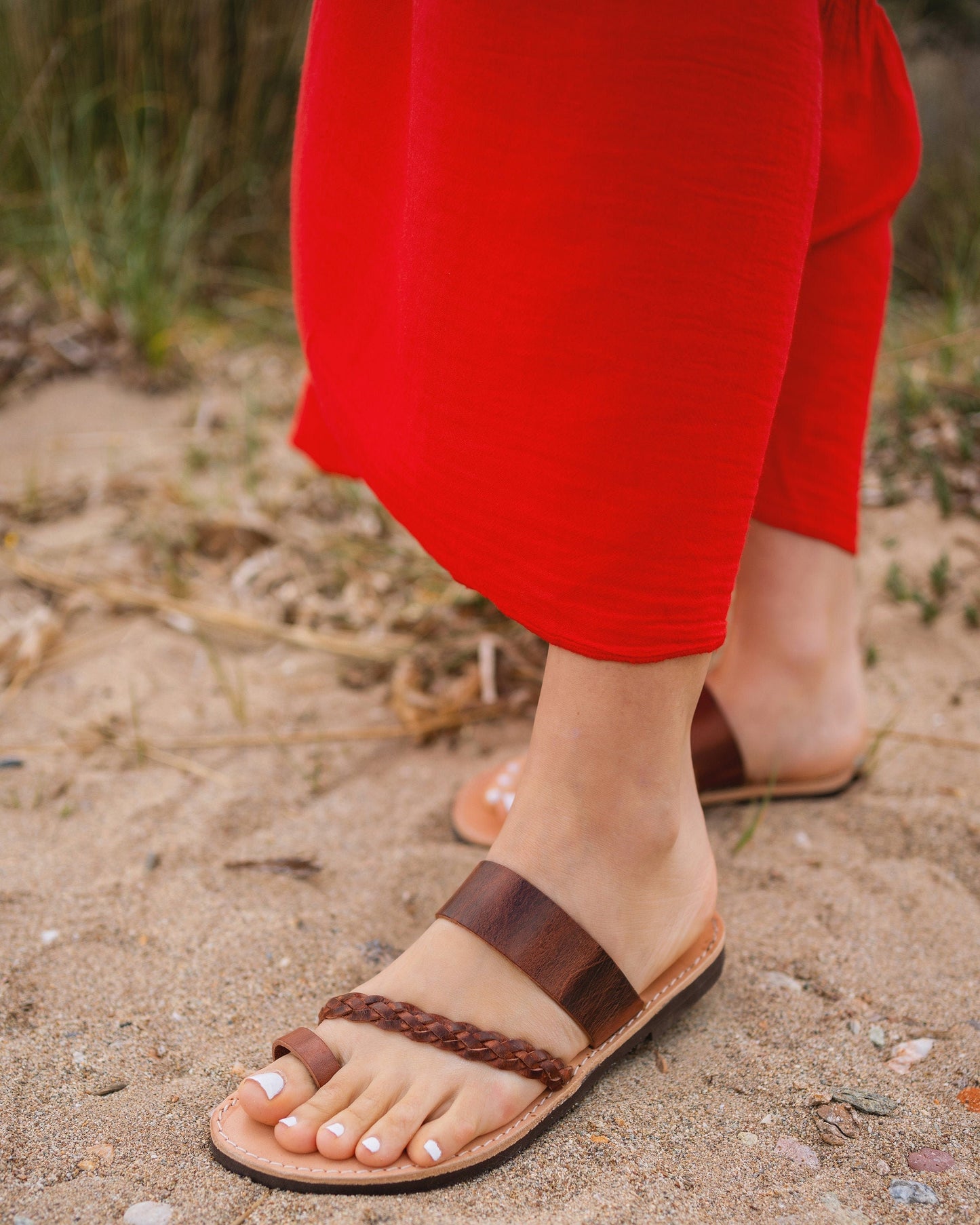 Leather sandals woman toe ring, greek sandals, strappy leather sandals, slide sandals, sandales grecques femme, leder sandalen